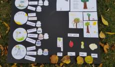 A gyerekek által készített őszi poszter