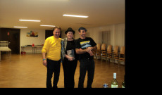 A két szervezővel: jobbomon Kovács Jenő, balomon Gerczuj András táncos és tánckoreográfus