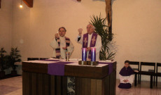 Szabó Ernő linzi magyar lelkész és Vencser László igazgató Szabó Ernő linzi magyar lelkész és Vencser László igazgató