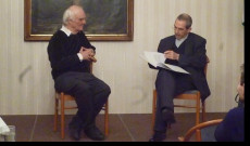 Rieger Tibor szobrászművész és Varga János atya