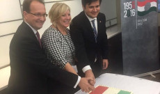 Ünnepi fogadás - Dr. Hoppál Péter, Szenthe Anna, Dr. Ódor Bálint