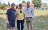 Kenyeres Oszkár a "Hazajáró" műsorvezetője, Cserhalmi Ottó (cserkészet) és Fráter Olivér vezető konzul Kenyeres Oszkár a "Hazajáró" műsorvezetője, Cserhalmi Ottó (cserkészet) és Fráter Olivér vezető konzul