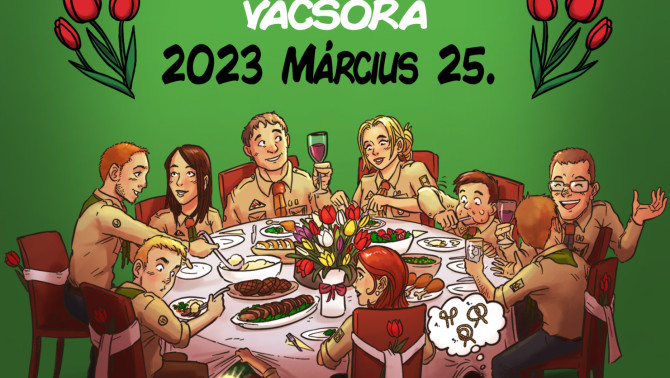 Cserkész vacsora meghívó cserkész, vacsora, március