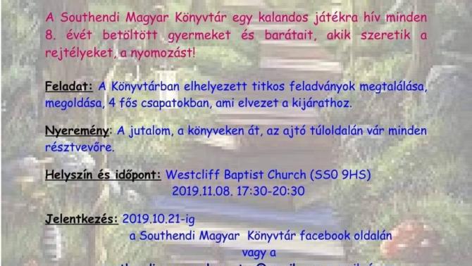 Könyvtári Szabadulójáték plakátja