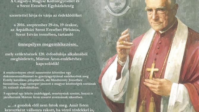 Márton Áron emlékprogramok Calary-ban Márton Áron emlékprogramok Calary-ban